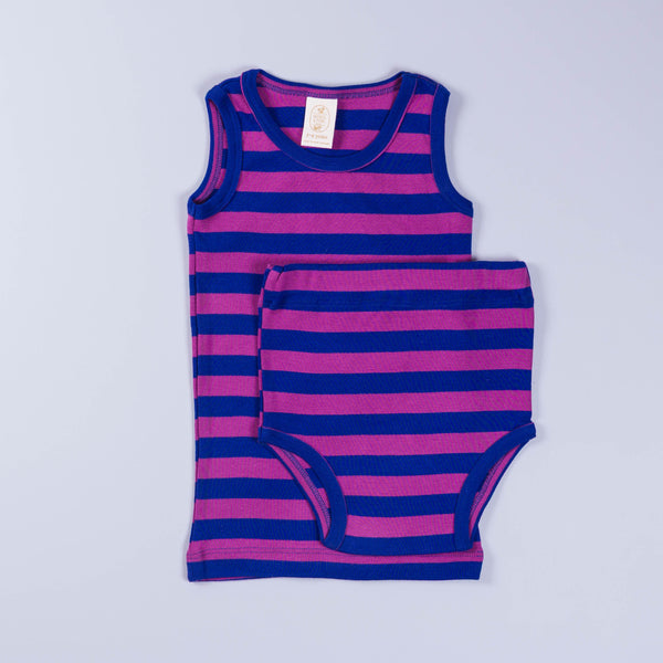 Children's Unisex Tank, Fuchsia & Cobalt