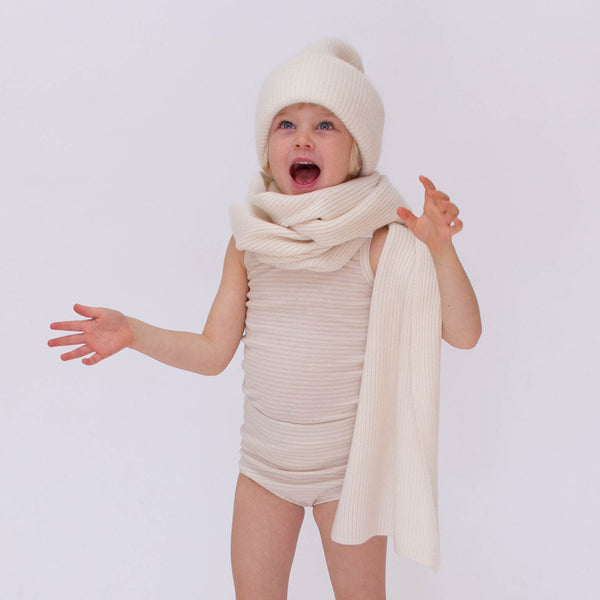 Children's Unisex Underwear Tank, Cream & Oat